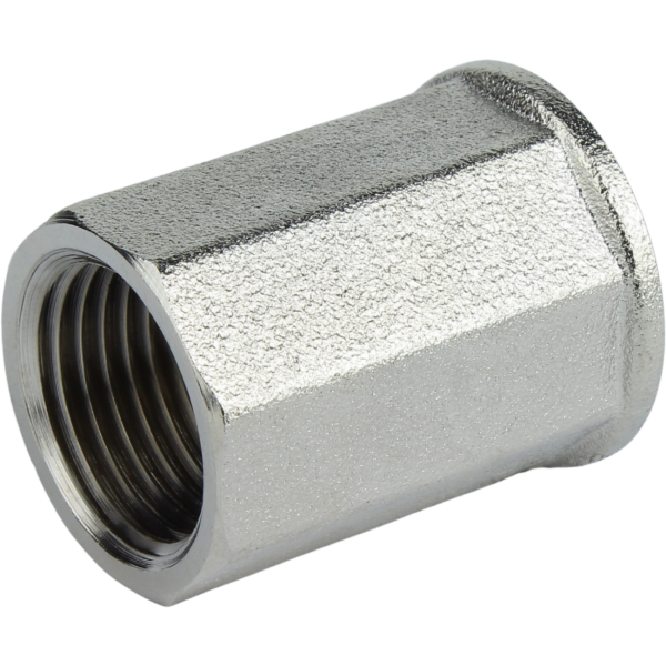 Муфта пряма нікельована (восьмигранна) Ду 15