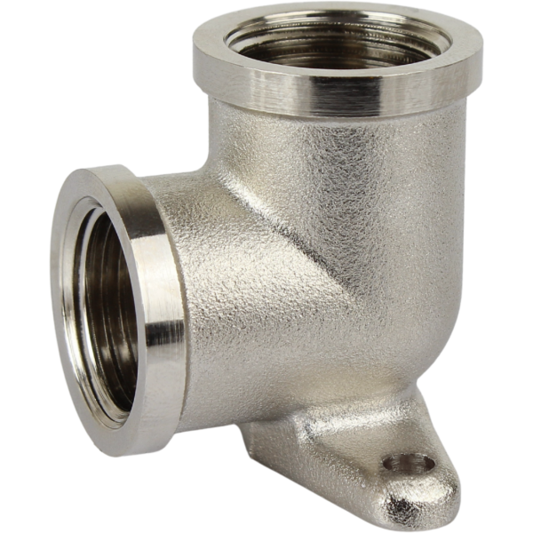 Кутник нікельований з кріпленням із внутрішньою різьбою Ду 15