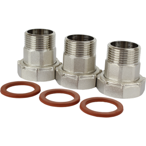 Комплект приєднувальний нікельований для триходового клапану Ду 25